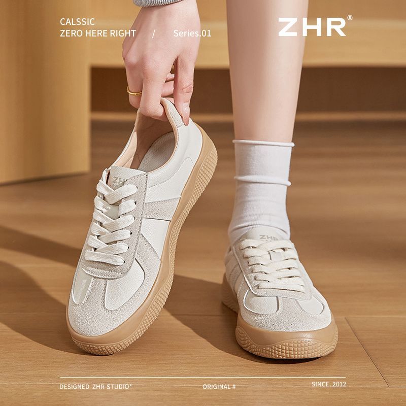 ZHR则则复古德训鞋女2025春季男女同款板鞋透气舒适运动休闲女鞋