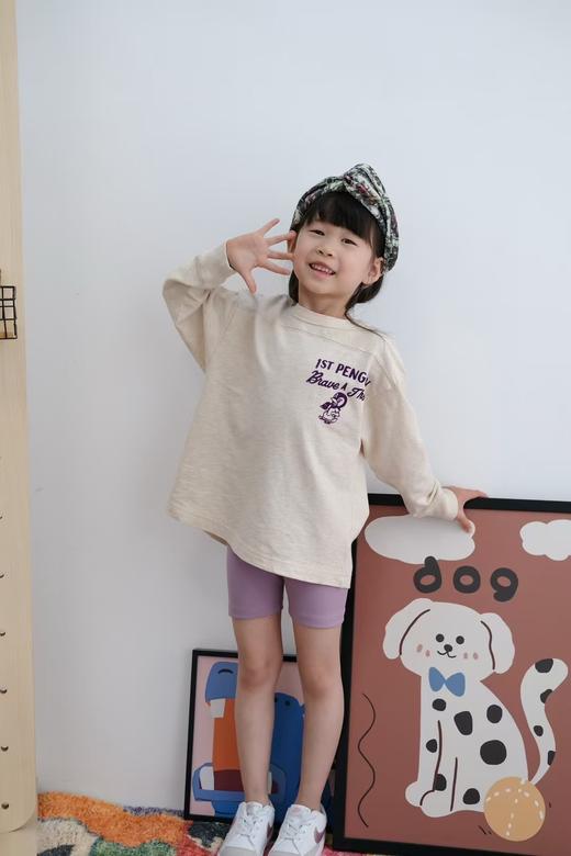 2025春季DD新款日系竹节棉质拼色贴布刺绣企鹅印花字母长袖T五色 商品图2