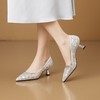 【预售5天】透气蕾丝网纱高跟鞋女新款夏季设计感小众气质尖头细跟单鞋HY&H3646 商品缩略图1