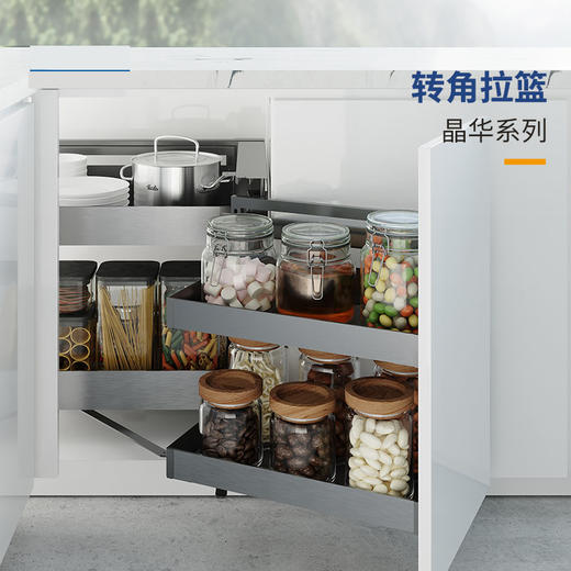 【左开门/右开门可选】娜家转角地柜联动篮 商品图0