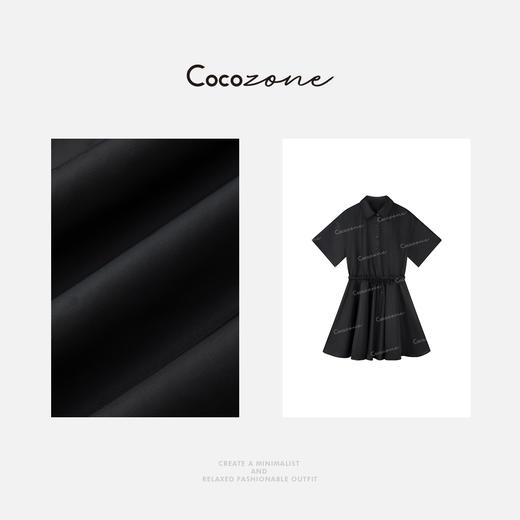COCO ZONE 刘一一 2025早春法式收腰显瘦polo领连衣裙CD2A0376 商品图2