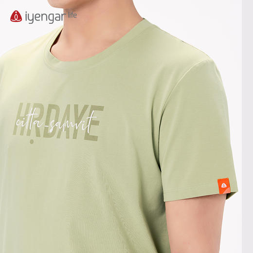 艾扬格 life C3051瑜伽经3.35 男装T恤 短袖 吸湿排汗 大自然草绿色 商品图5