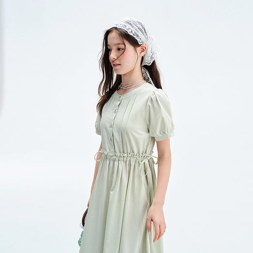 笛莎Deesha青少年女童连衣裙2025夏季女童短袖棉布裙 商品图2