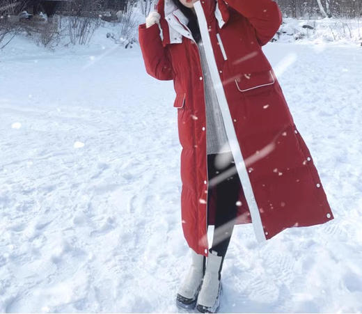 裁缝学苑AS447连帽白鸭绒羽绒服纸样女装冬长款过膝面包服样板图纸 商品图5