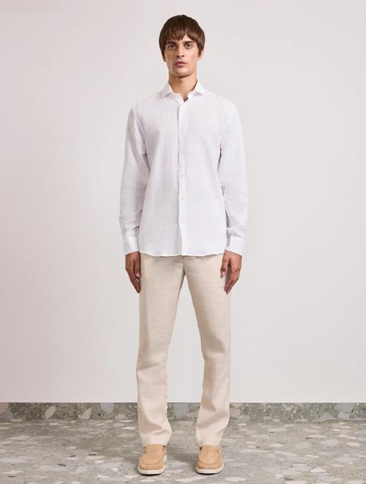 Frescobol Carioca - Antonio Linen Shirt L/S - White - 男装 - 衬衫 - 白色 商品图1