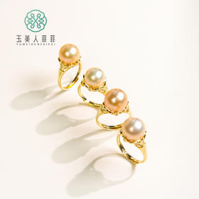 S925珍珠圆珠戒指约11mm^多样性发一