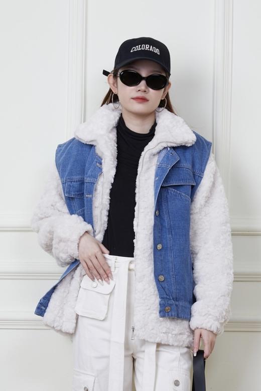 WHO KNOWS 羊羔毛休闲牛仔马甲外套 19759 商品图0