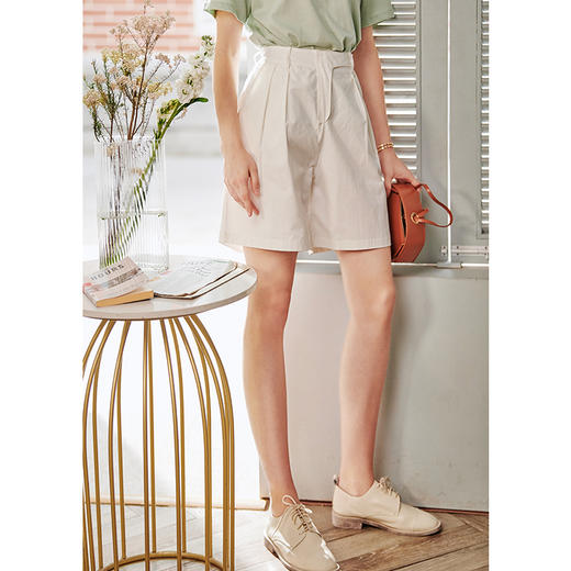 欧芮儿高腰显瘦休闲短裤女宽松直筒垂感2020新款冬季通勤百慕裤子 商品图1