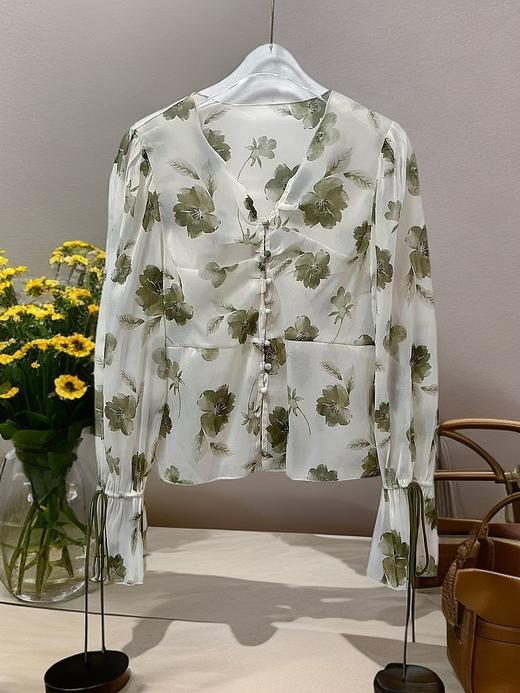 520活动促（NO退） 原创设计师品牌- CHUMO初沫8012法式洋气超仙甜美碎花雪纺衫长袖防晒衫-喜出 商品图3