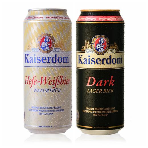 【感恩父亲节6瓶装】Kaiserdonm白啤/黑啤500ml*6听 可混搭酒体浓厚口感清爽 012246*6/011395*6 商品图0