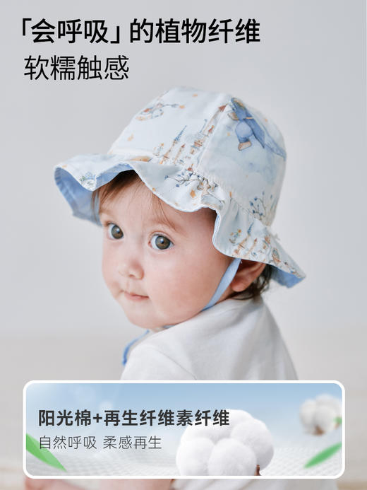 【云优选】BUBBLE TREE儿童防晒帽夏防紫外线宝宝遮阳渔夫帽男孩女童太阳帽3-12M 商品图2