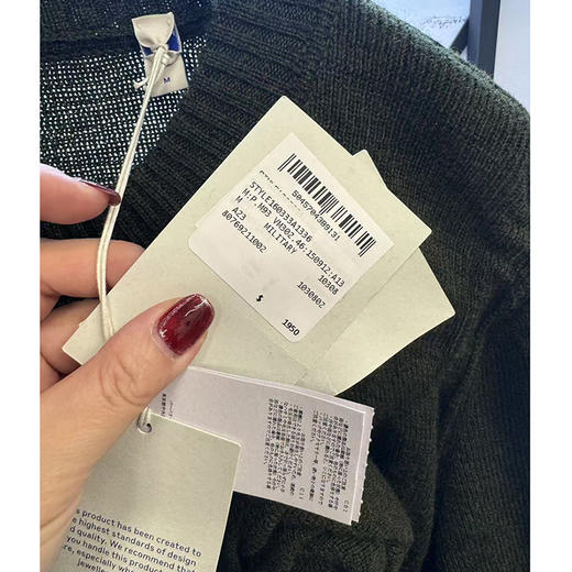 BUR*E**Y/巴*莉 意大利产 女棉羊毛长袖立体玫瑰花套头针织连衣裙 商品图3