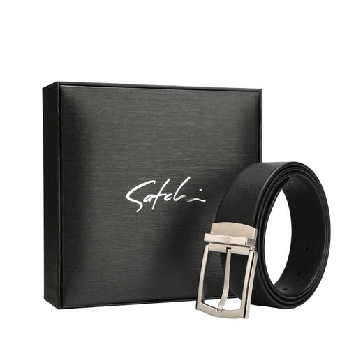 6941766314601115 沙驰satchi 【节日礼物】男式皮带头层牛皮不锈钢针扣腰带青年--1150mm 商品图4