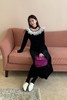 ELLA JADE 丝绒蕾丝拼接choke连衣裙 19704 商品缩略图2