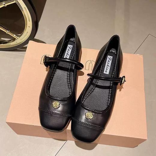 【YW】无忧购法式温柔小香风一字扣平底玛丽珍小皮鞋（尺码偏小，建议拍大一码）H262(截单后7天发货) 商品图7