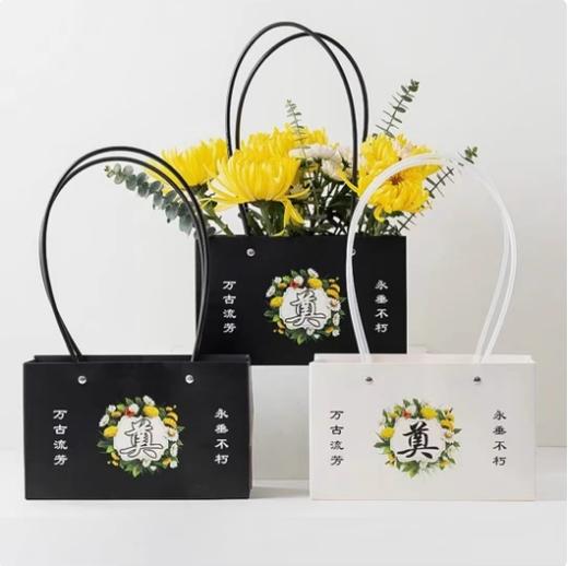 清明 黑白手提盒折叠手提袋-C9 商品图2