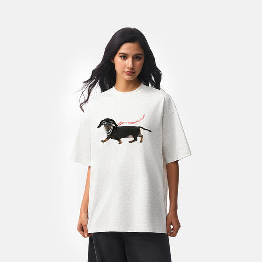 FDR官方店 墨镜腊肠狗短袖t恤男女夏季潮牌美式情侣休闲上衣体恤 商品图4