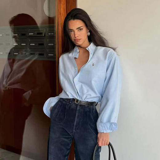 拉夫劳伦·经典款牛津布衬衫 | 老钱风明星穿搭，穿上瞬间贵气拉满，慵懒又高级 商品图2