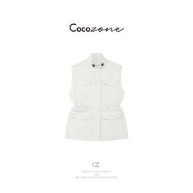 COCO ZONE 刘一一 2025春季新款复古简约休闲拉链马夹ACD1A0456