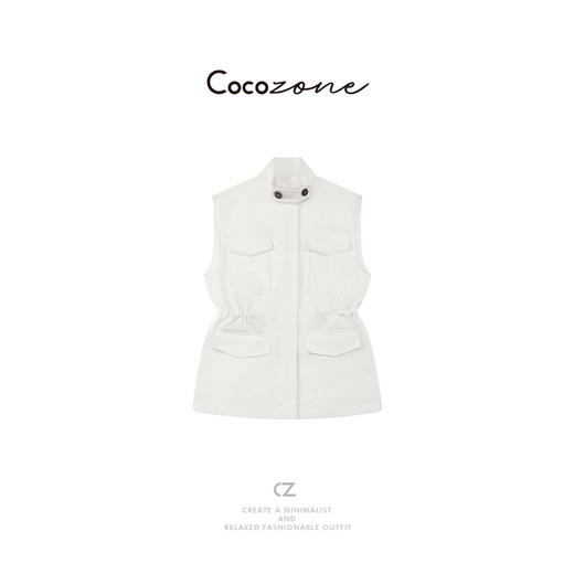 COCO ZONE 刘一一 2025春季新款复古简约休闲拉链马夹ACD1A0456 商品图0