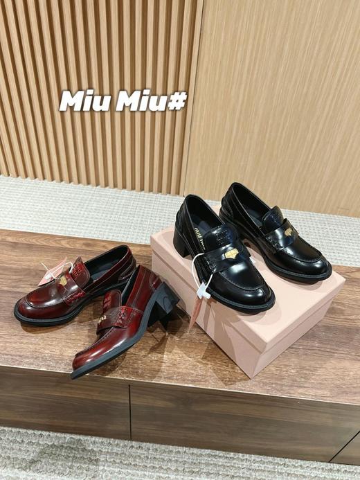 缪缪新款粗跟增高钱币乐福鞋（HC） 商品图0