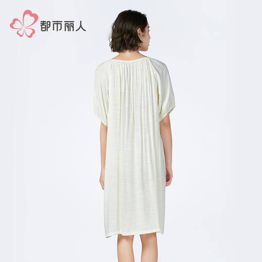 都市丽人生活家居女士梭织棉短袖裙薄麻麻纱短袖类LHH6D2 商品图3