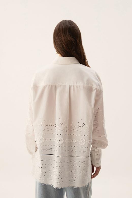 Aje - Cloud Embroidered Shirt - Ivory - 女装 - 衬衫 - 象牙白 商品图5