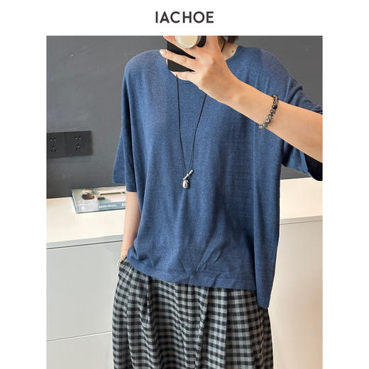 棉仓3621501008-IACHOE苎麻U领T恤 商品图2