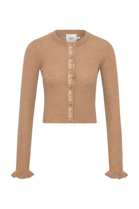 Aje - Alchemy Knit Cardigan - Camel/Ivory - 女装 - 开衫 - 驼色/象牙白