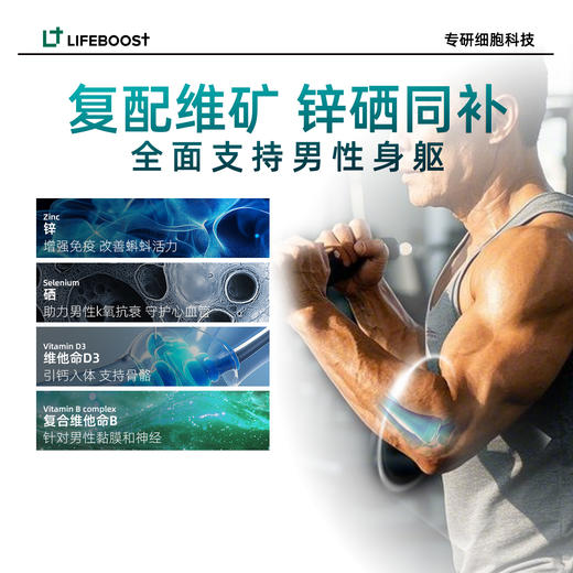LifeBoost立丰活氨糖软骨素男性专研 新加坡进口关节焱锌硒透明质 商品图3