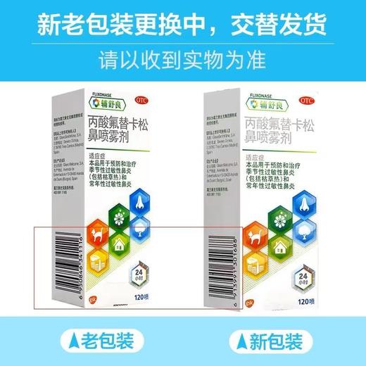 KJ 辅舒良(丙酸氟替卡松鼻喷雾剂) 0.05%(50ug/喷）*120喷  过敏性鼻炎 商品图2