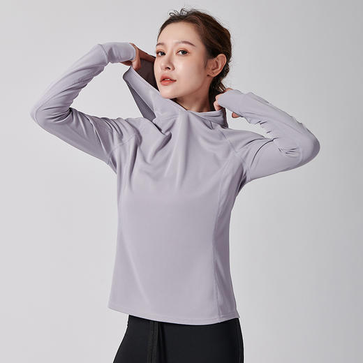 I'd爱帝女士休闲连帽长袖上衣修身显瘦户外运动速干衣 商品图3