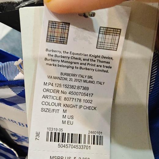 微瑕不退不换 BUR*E**Y/巴*莉 男士时尚格纹拉链连帽长袖外套 商品图2