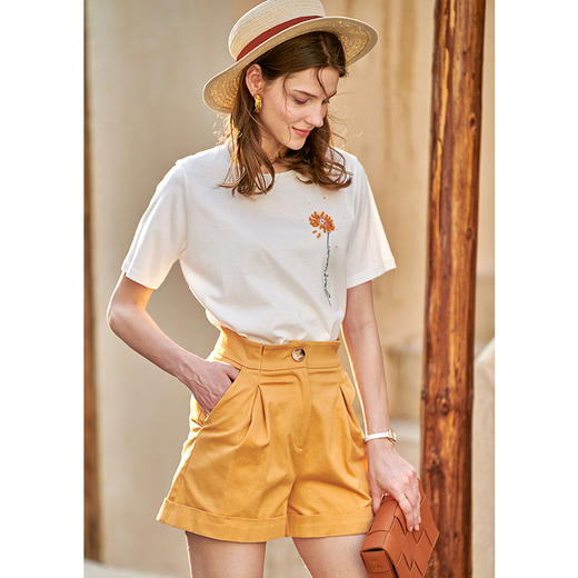 欧芮儿短袖2021年新款女修身夏装s修身心机休闲时尚简约ins潮t桖 商品图1