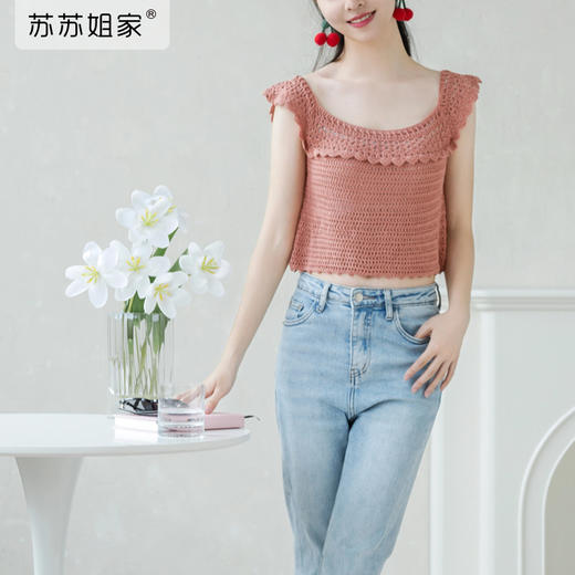 苏苏姐家素意小衫手工diy钩针编织棉麻衣服毛线团材料包 商品图1