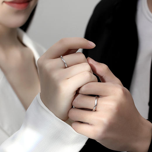 卡蒂罗/KADER 与你共度爱河 钟情久久真爱情侣对戒一对百搭莫比乌斯环开口可调节周年纪念日 共赴爱河恋爱频率 商品图3