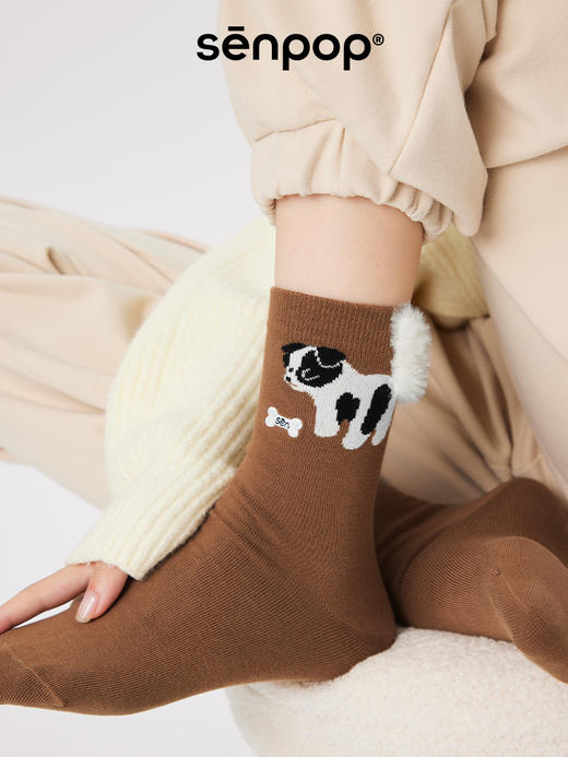 【代发】上森派系袜子小狗尾巴凸凸中筒袜（下单后不接受退款，请谨慎下单） 商品图6