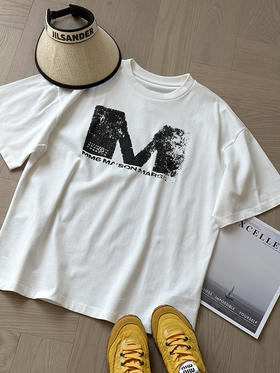 THS-限时 情侣款 M6家 斑驳印花M字圆领短袖T恤 QH453