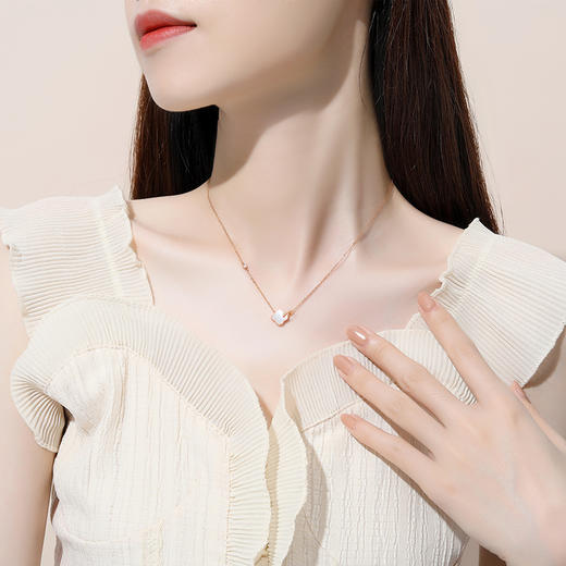 【四叶光环】纯银环扣四叶草贝母项链【JHY-N000534B】 商品图2