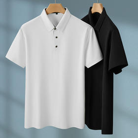 【冰丝】【DPF】大依优型大码短袖衬衫套头半袖体恤男士大码夏季冰丝上衣胖子商务休闲