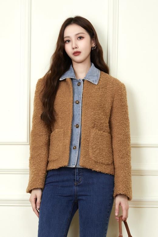 Kai & Kiera 帅气羊羔毛拼接牛仔外套 19700 商品图0