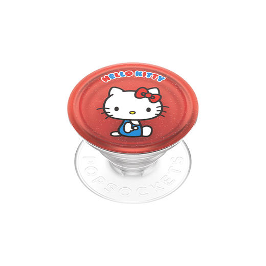 【零食天堂】经典坐坐 PopSockets x Hello Kitty 合作系列 POPGRIP泡泡骚手机粘贴式气囊支架 Glitter闪粉亮片系列 红色 凯蒂猫 卡通 商品图0