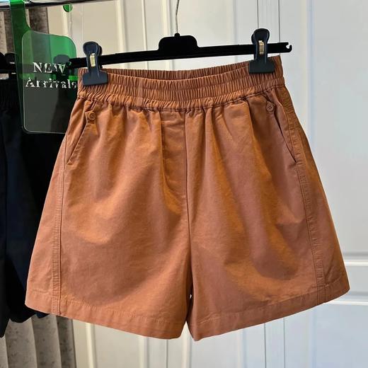 【纯棉松紧腰宽松休闲短裤】阔腿裤高腰口袋纽扣拼接 夏季新款 商品图7