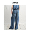 VIMAGE纬漫纪复古水洗高腰显瘦直筒阔腿牛仔裤2025夏季新款V2305910 商品缩略图4