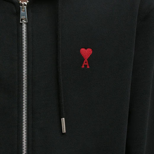 AMI 男士徽标刺绣棉质卫衣 黑色 BFUSW435 730 001 商品图3