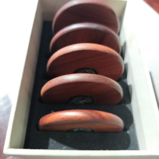 五帝钱杯垫套装6个/酸枝/7*7cm 商品图0