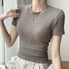 买1送1 新款圆领体恤女夏季上衣休闲短袖t恤百搭透气女装修身打底衫 商品缩略图2