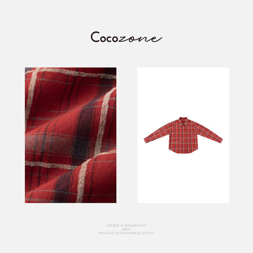 COCO ZONE 刘一一25新款长袖防晒格子百搭衬衫CD1A0554 商品图5