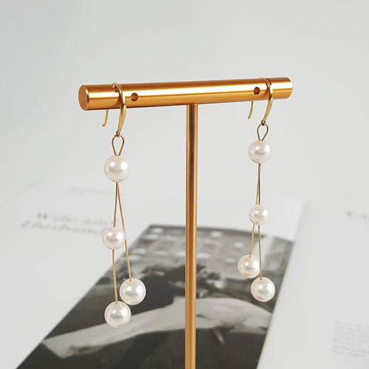 【天然正品】AU750黄金天然近完美约5.9-6.9MM Akoya海水珍珠耳坠直径：5.9-6.9MM（皆取最大值）女士现售价：1880！110325NJM22 商品图5