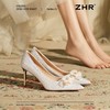 ZHR则则香槟色结婚婚鞋2025新款水晶鞋结婚新娘花朵新中式高跟鞋 商品缩略图7